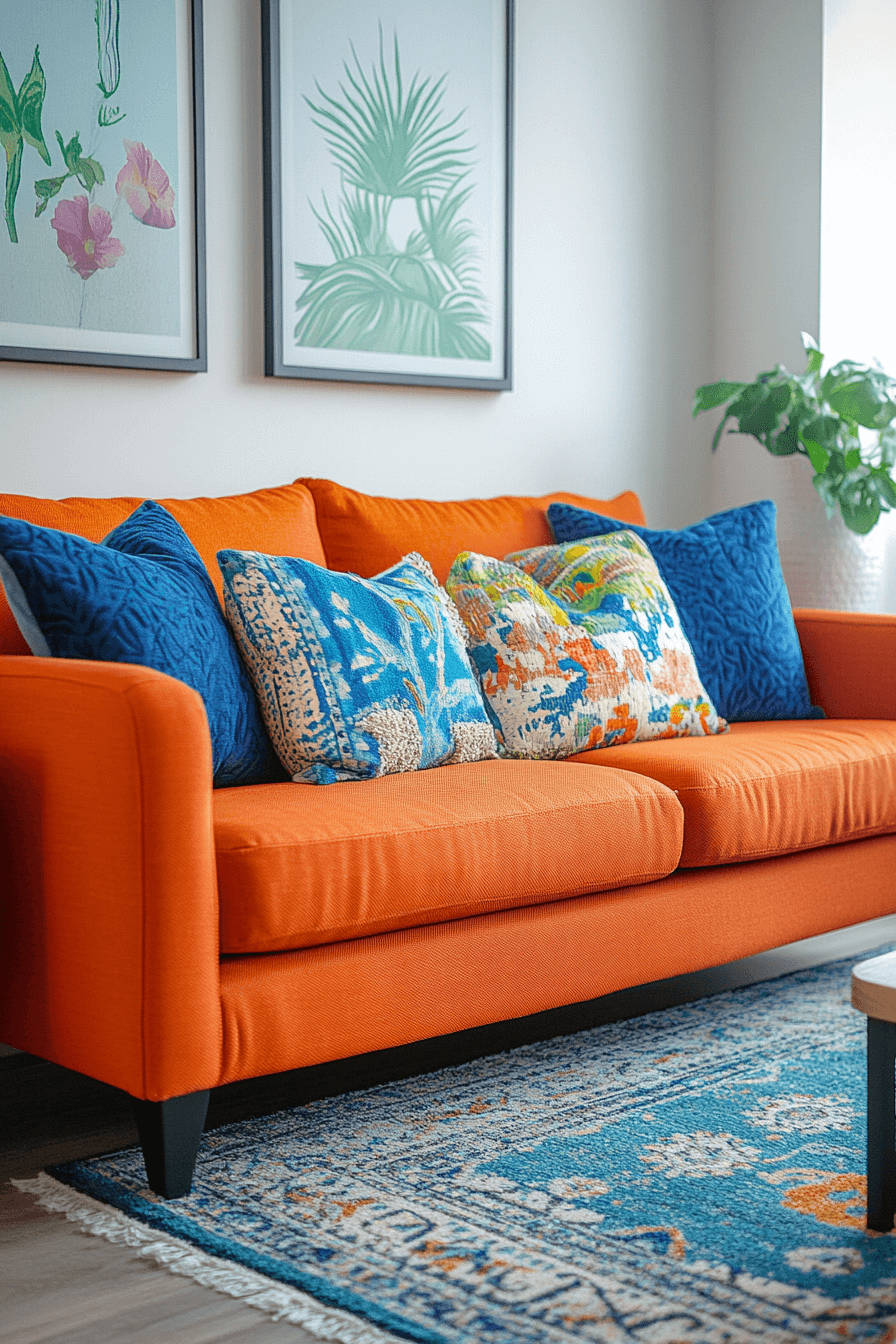 rust couch living room ideas