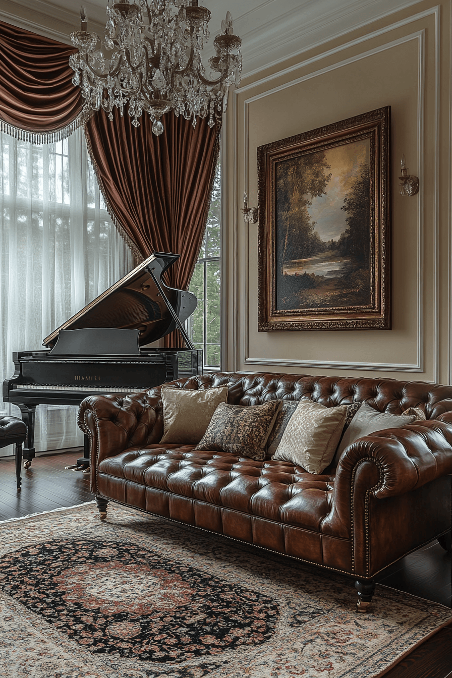 dark couch living room