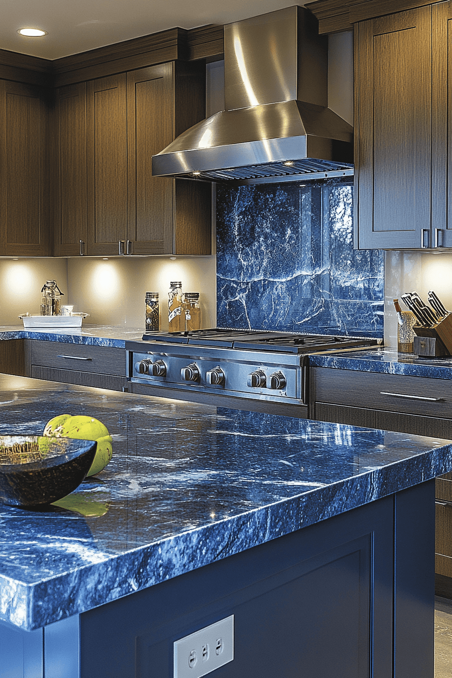 blue granite countertops