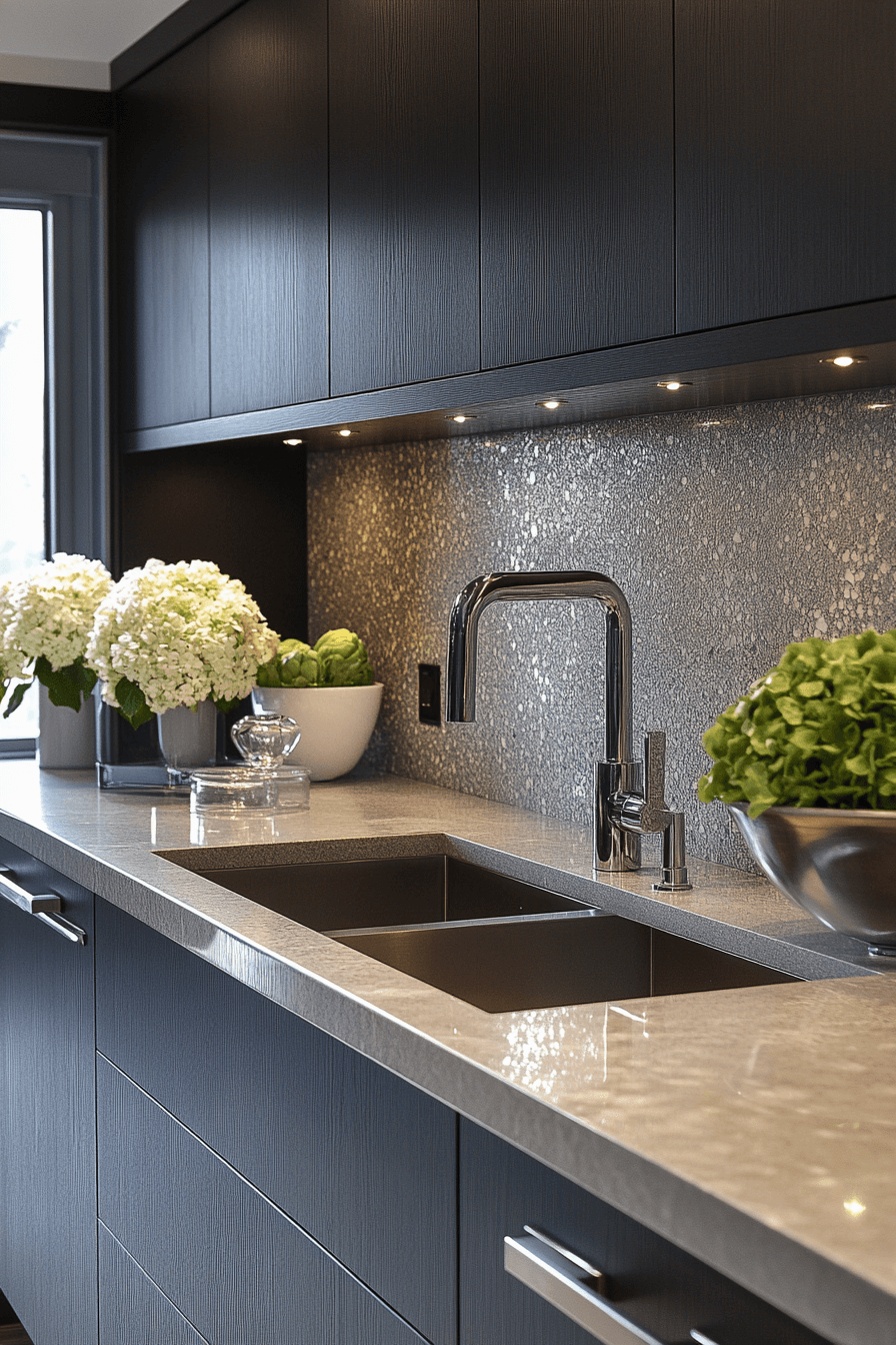 dark taupe kitchen cabinets