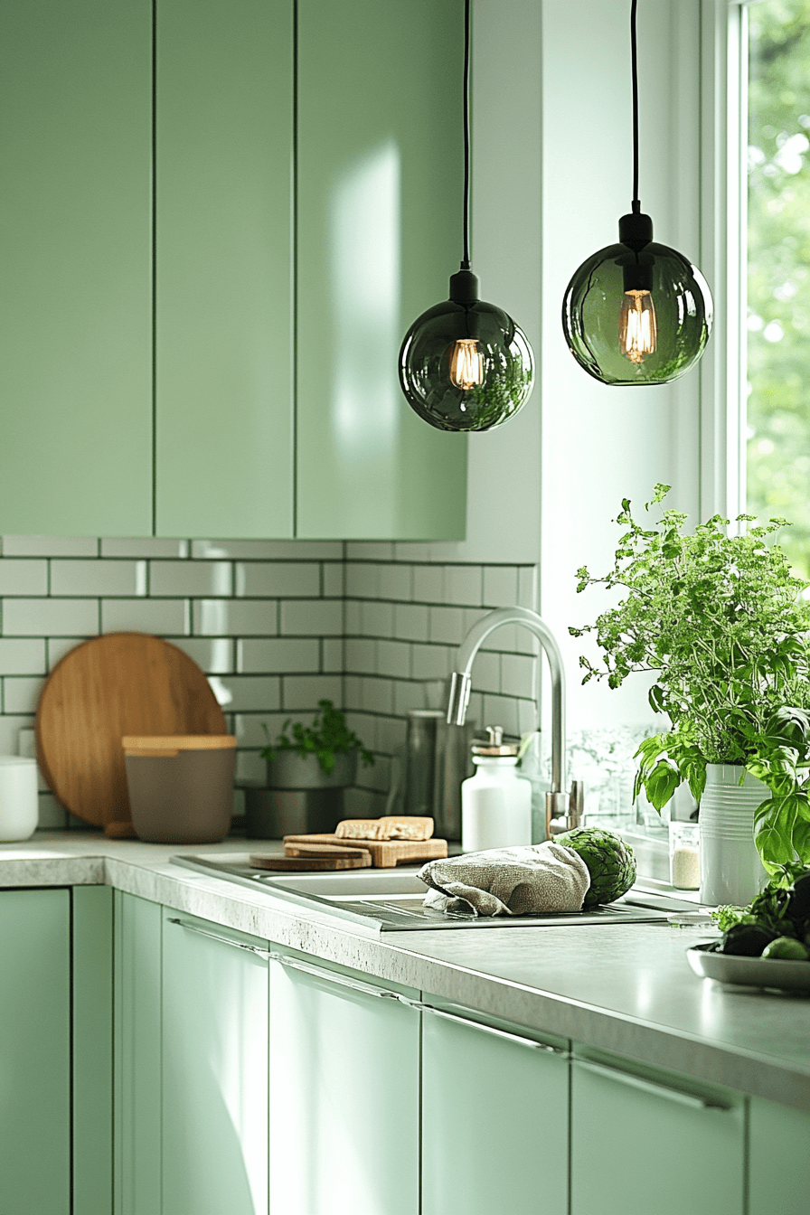 29 Mint Green Kitchen Cabinets That Bring Fresh Charm and Cheerful Style 19 mint green kitchen cabinets
