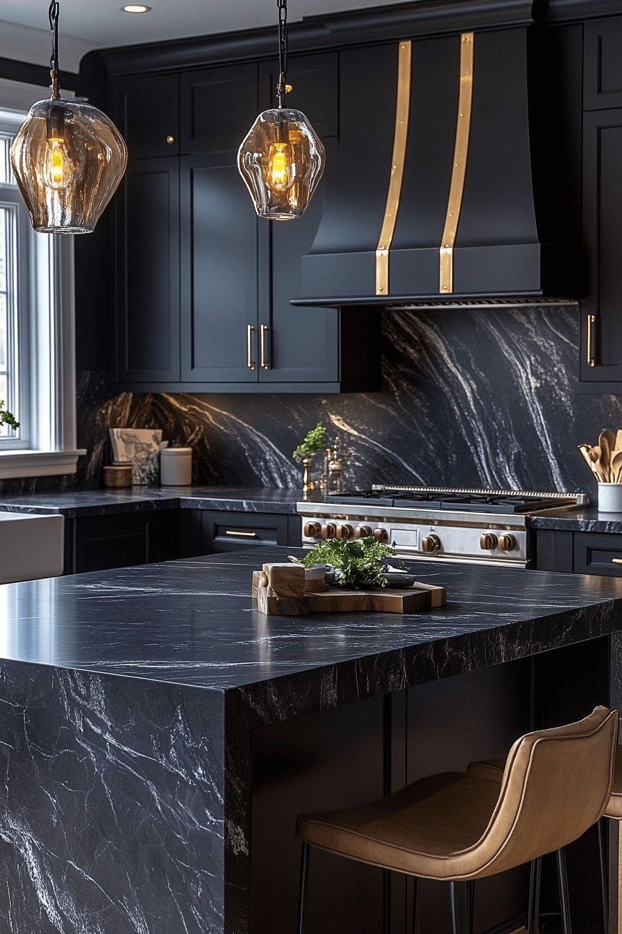 black marble countertops