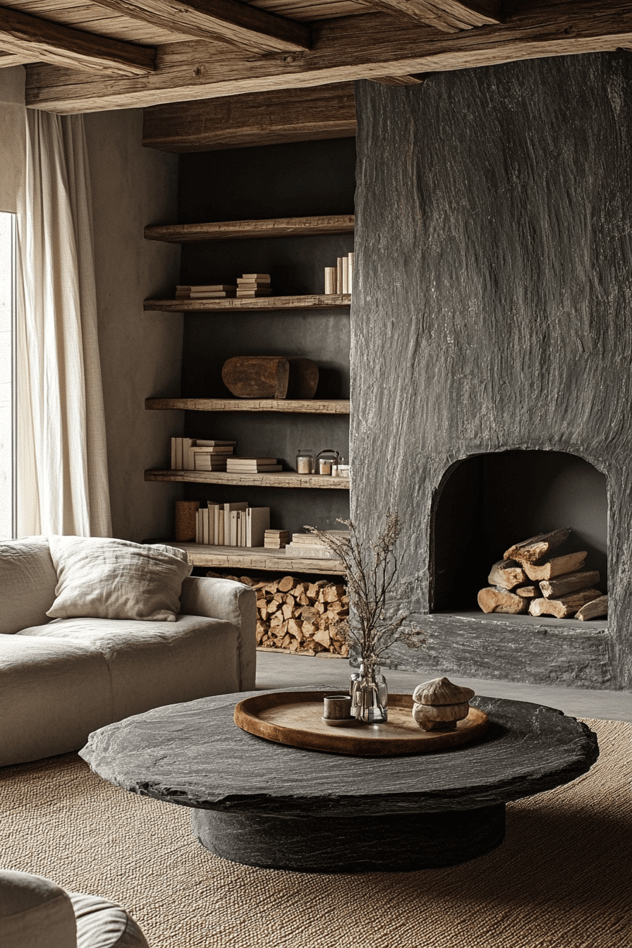 dark cottagecore living room