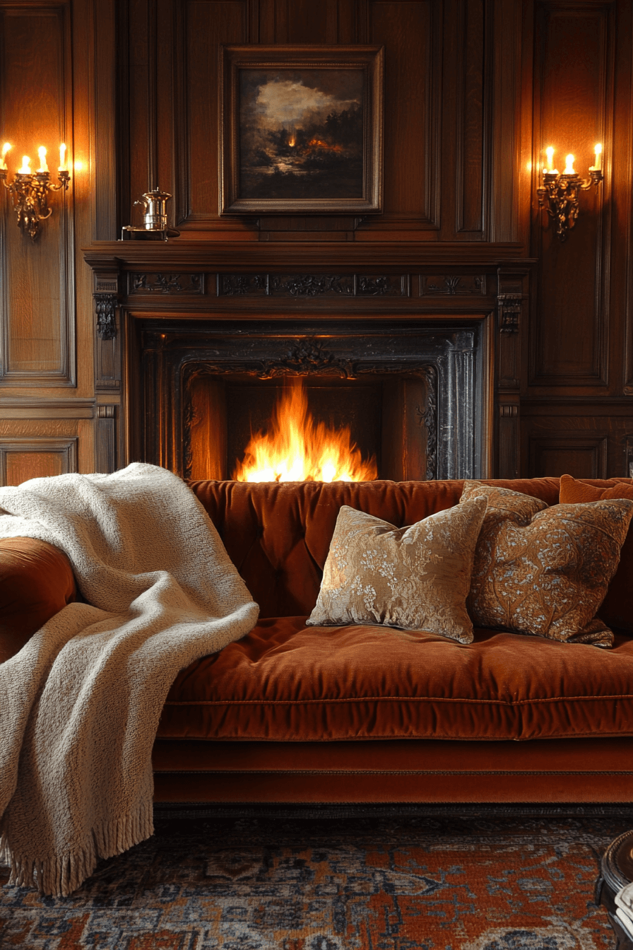 rust couch living room ideas