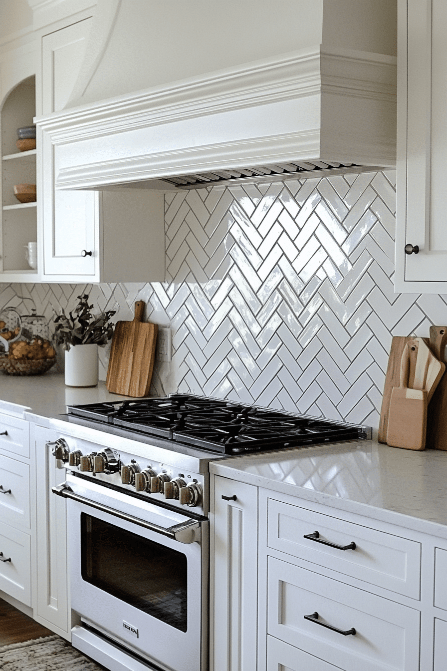 herringbone backsplash