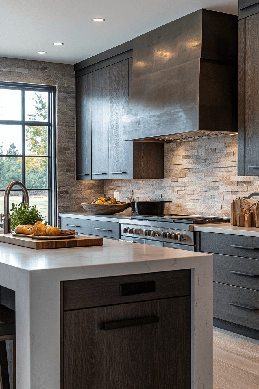 dark taupe kitchen cabinets