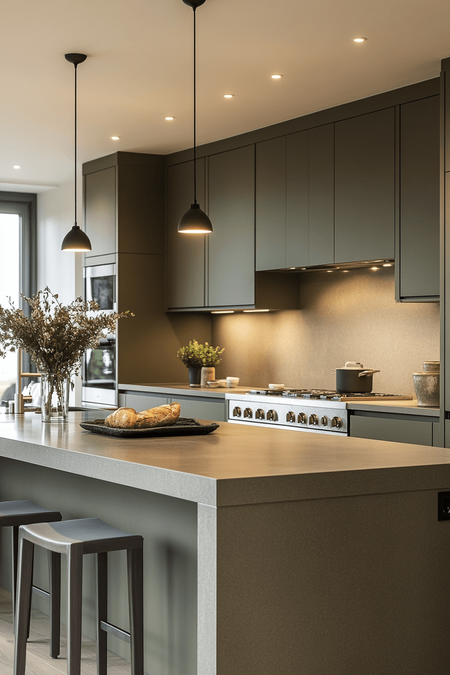 olive green kitchen cabinets