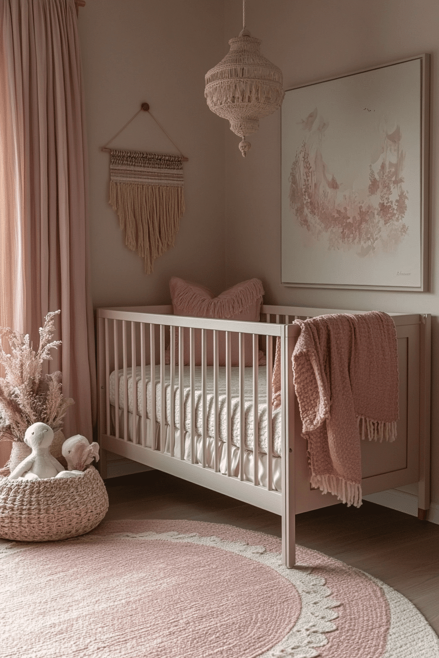 pink boho nursery