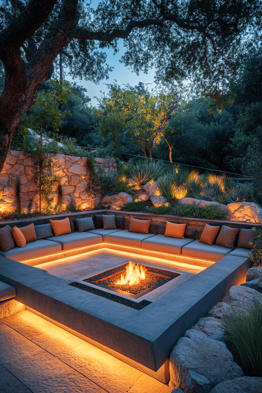 backyard fire pit ideas lounge areas