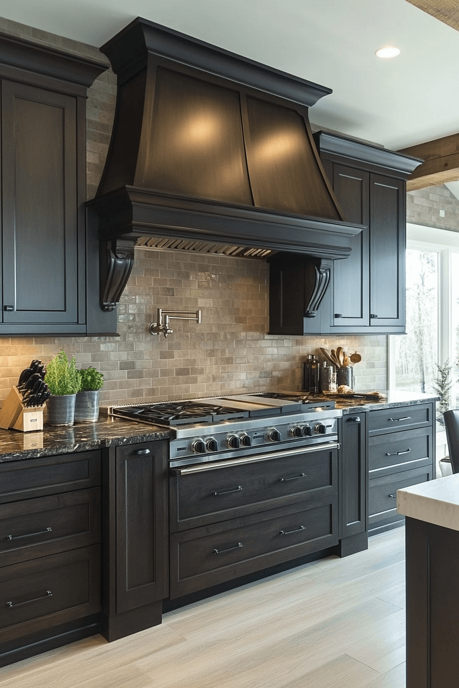 dark taupe kitchen cabinets