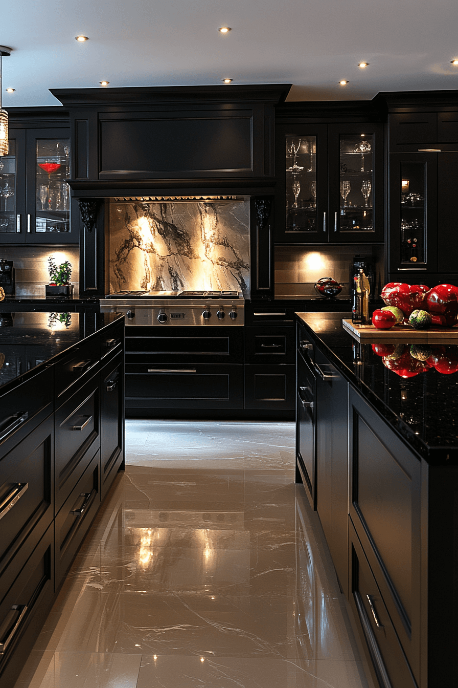 black countertops