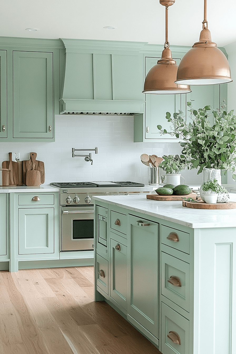 29 Mint Green Kitchen Cabinets That Bring Fresh Charm and Cheerful Style 20 mint green kitchen cabinets