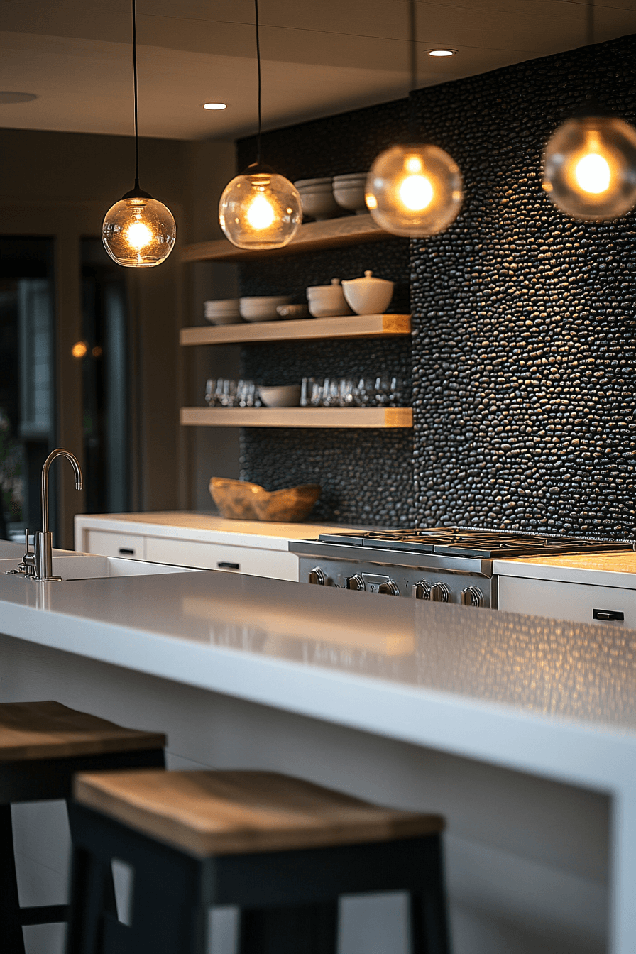 stone backsplash kitchen