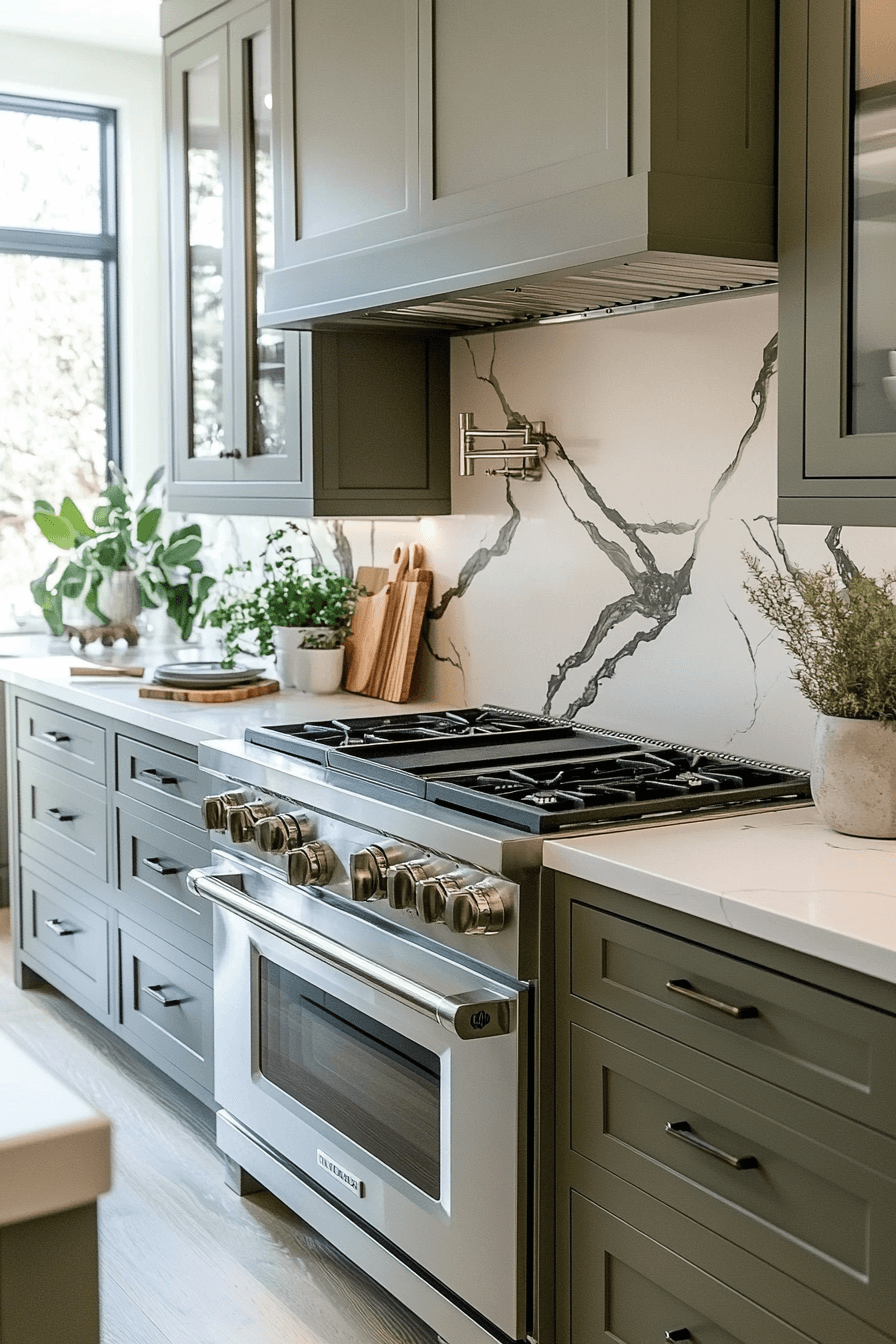 olive green kitchen cabinets