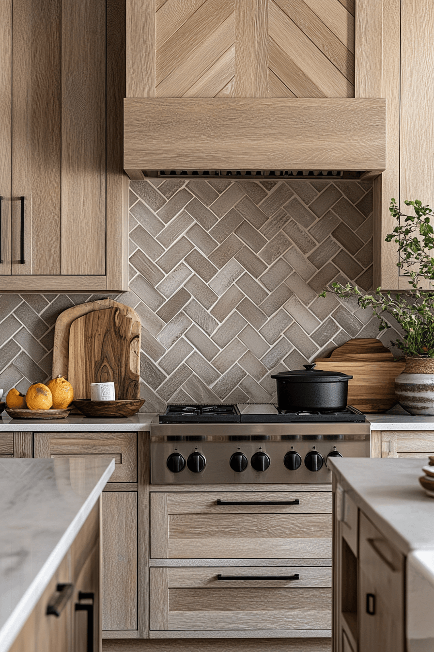 herringbone backsplash
