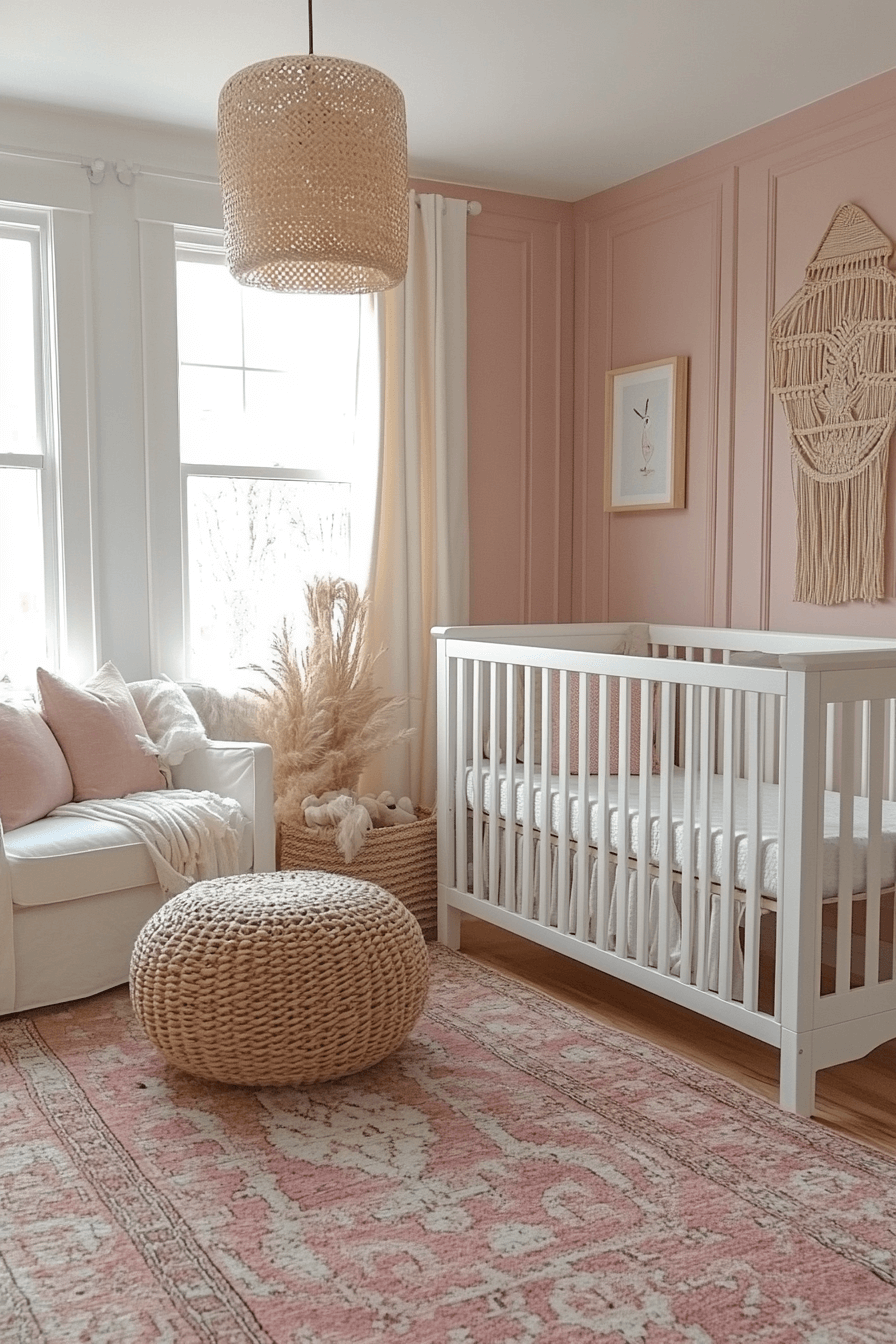 pink boho nursery