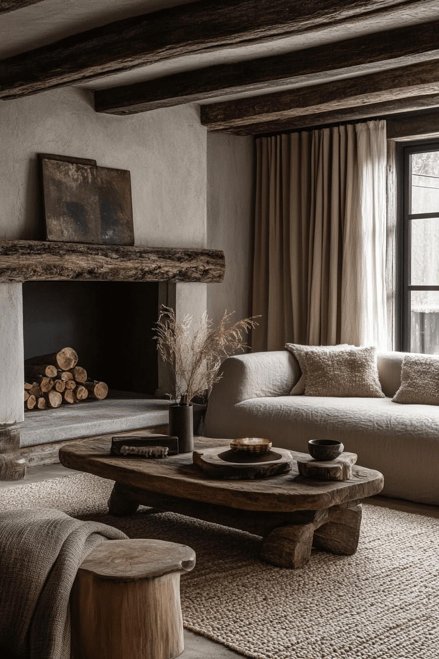 dark cottagecore living room