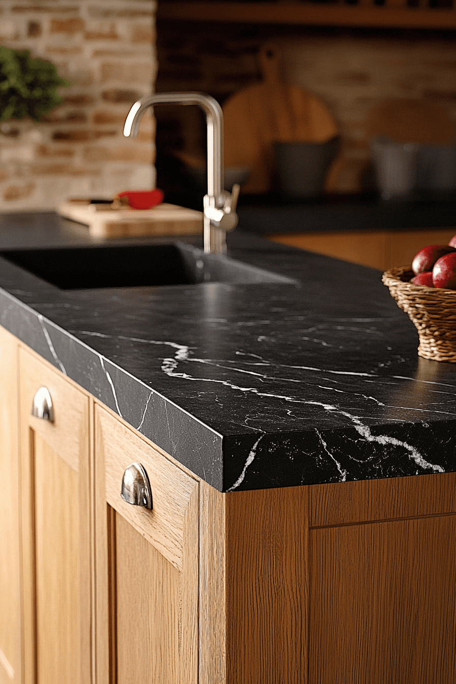 black marble countertops