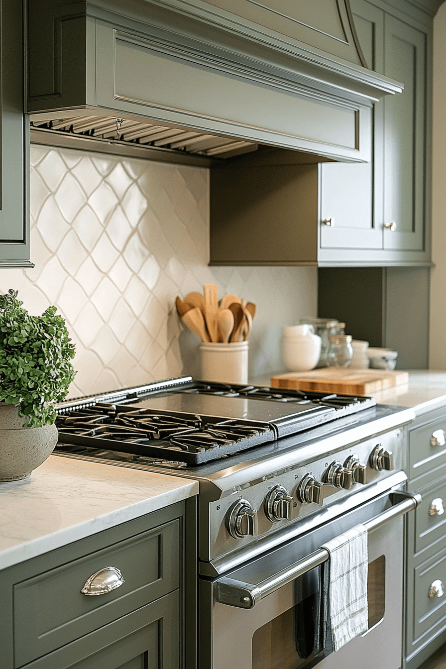 olive green kitchen cabinets