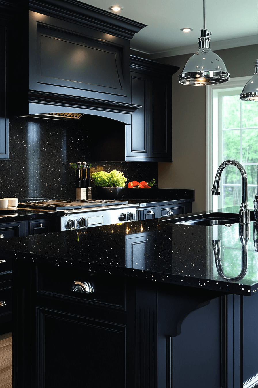 black countertops