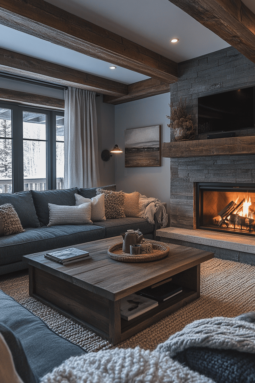 dark couch living room