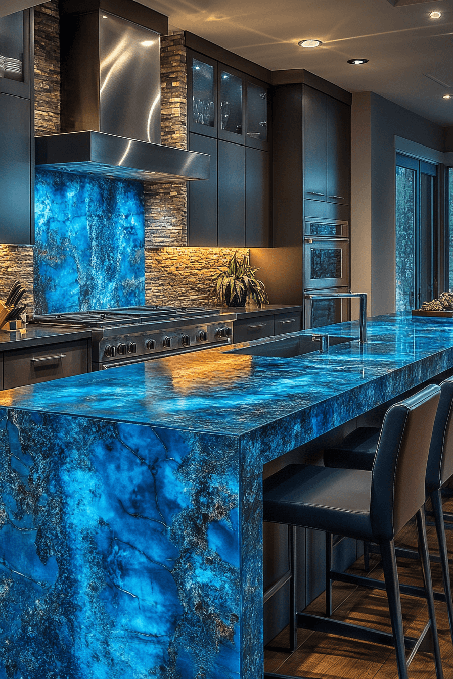 blue granite countertops