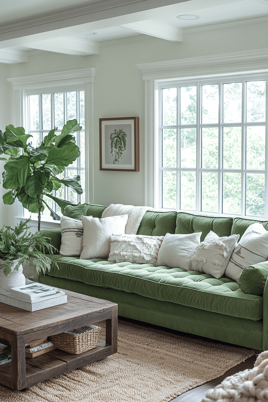 29 Green Couch Living Room Ideas That Bring Fresh Energy and Timeless Style 22 green couch living room ideas
