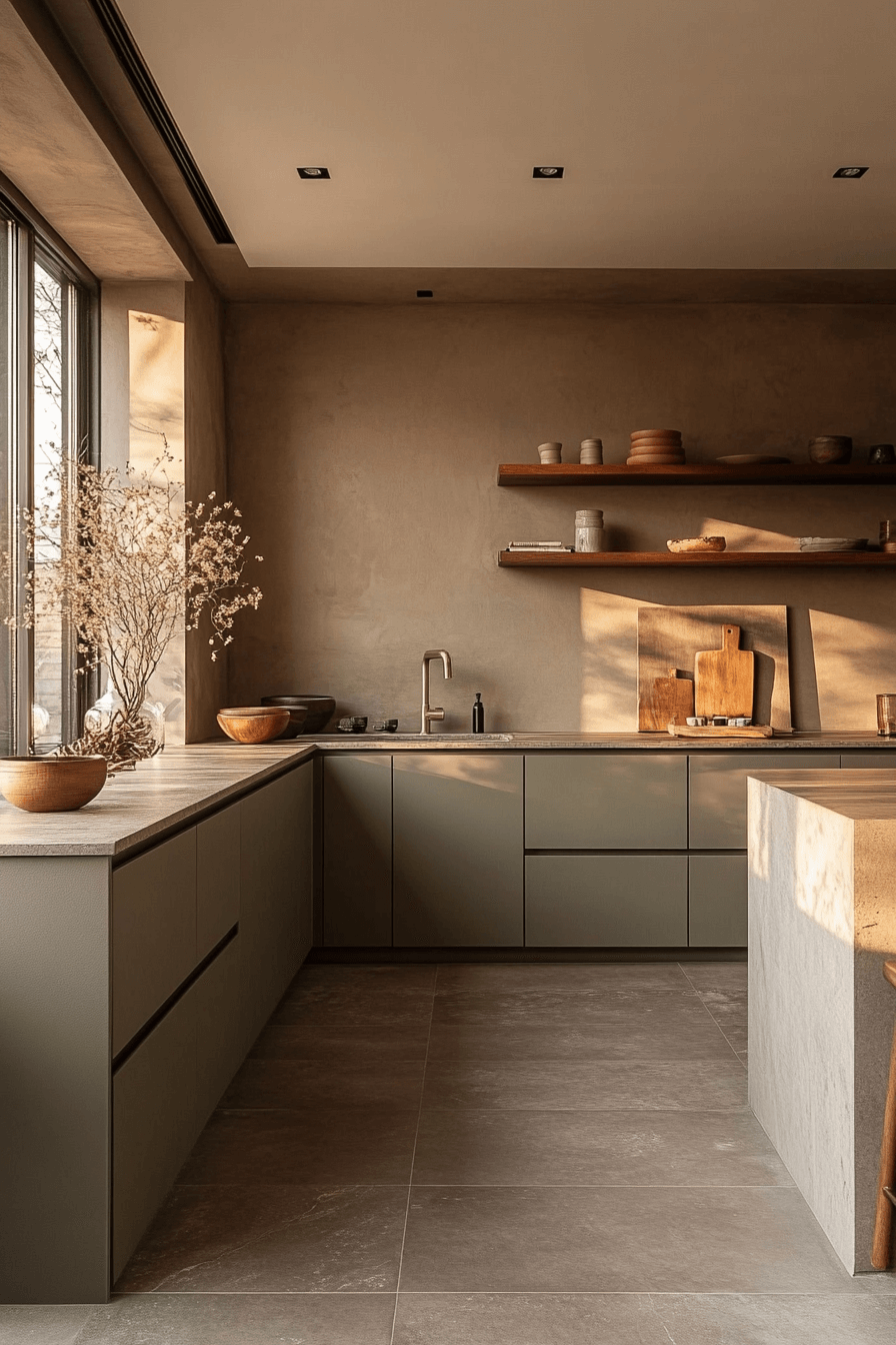 olive green kitchen cabinets