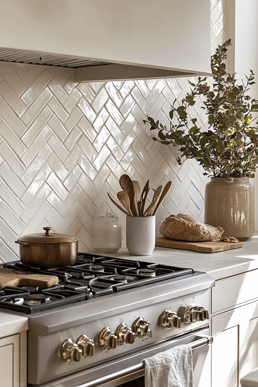 herringbone backsplash