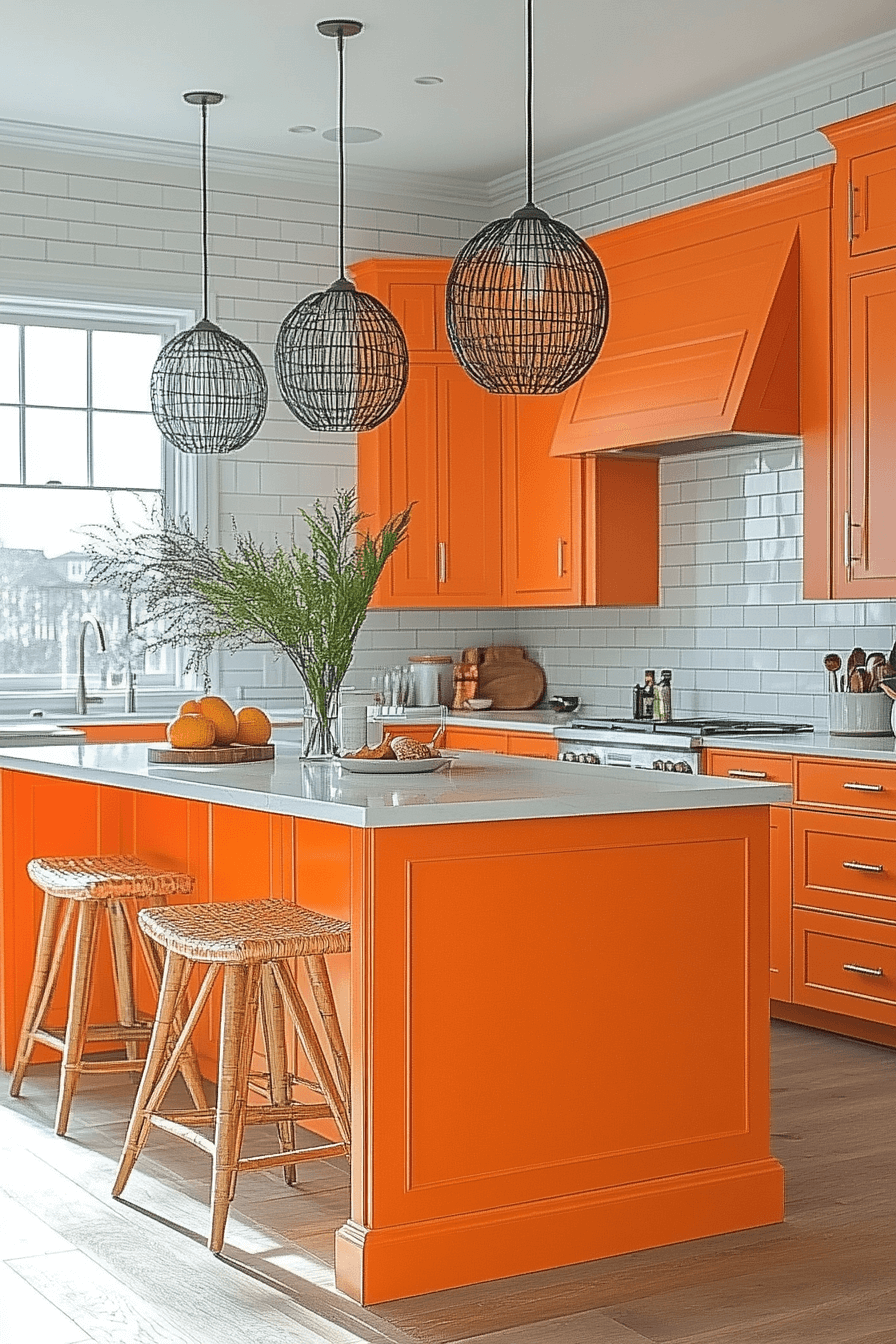 orange kitchen cabinets