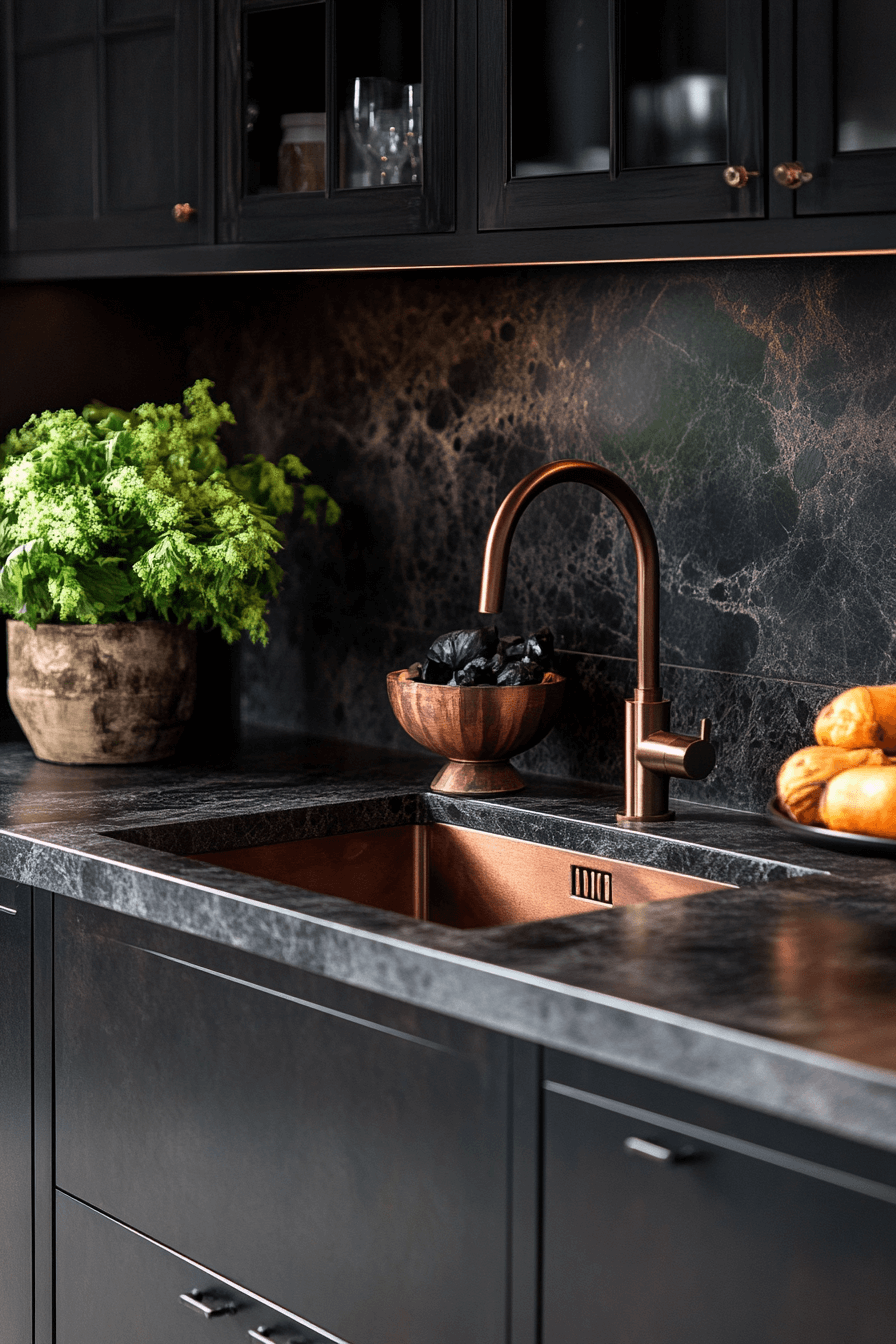 black countertops