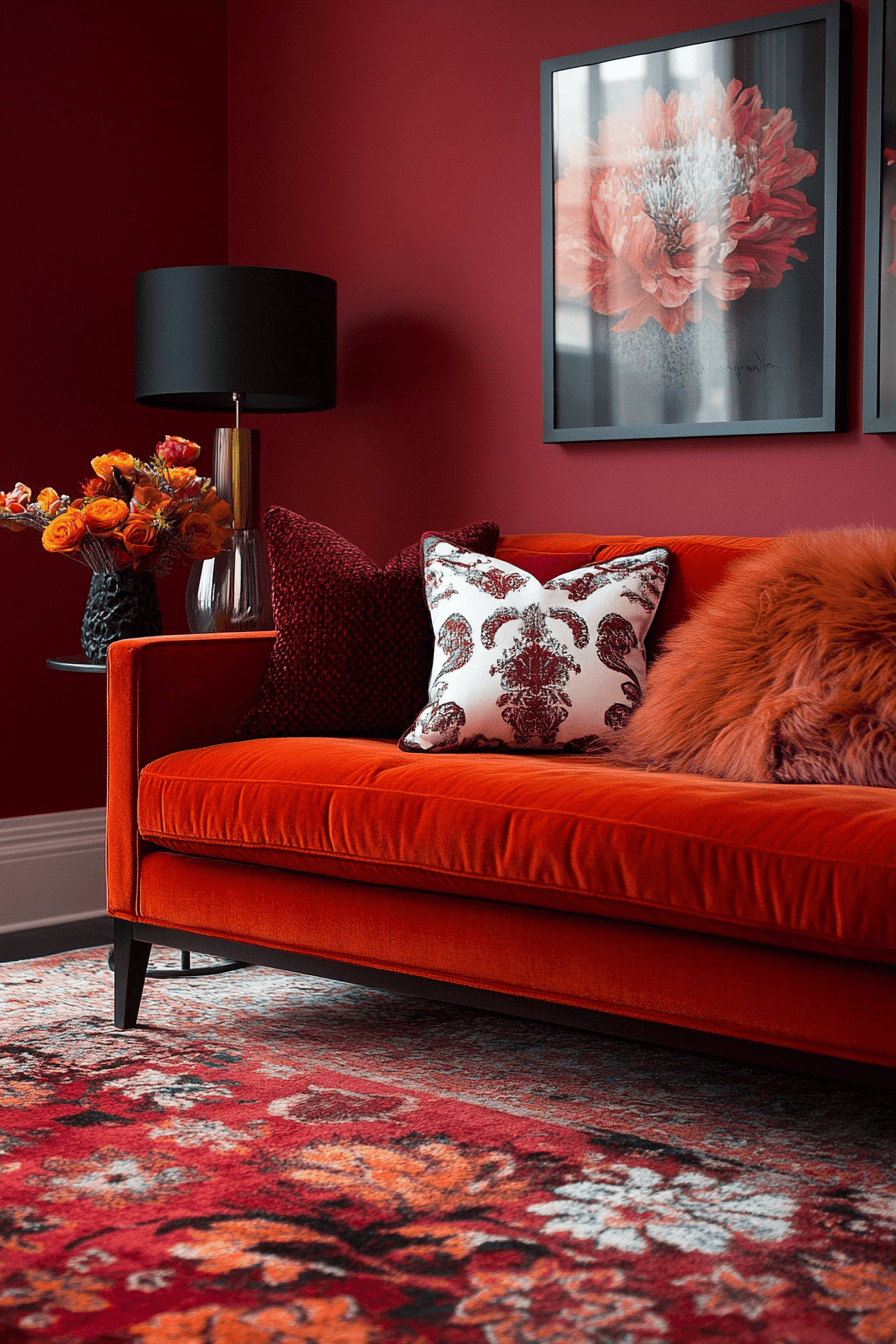 rust couch living room ideas