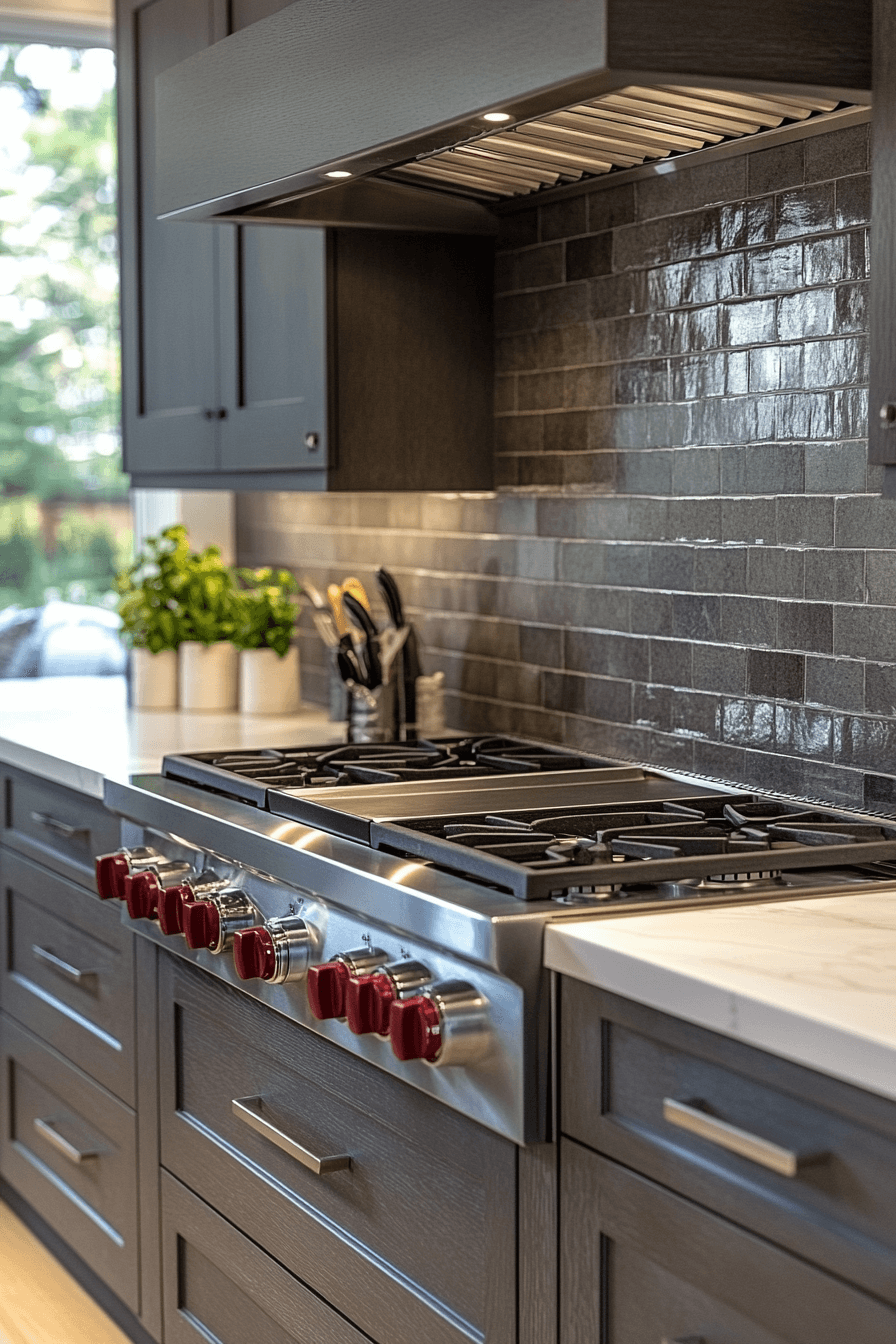 dark taupe kitchen cabinets