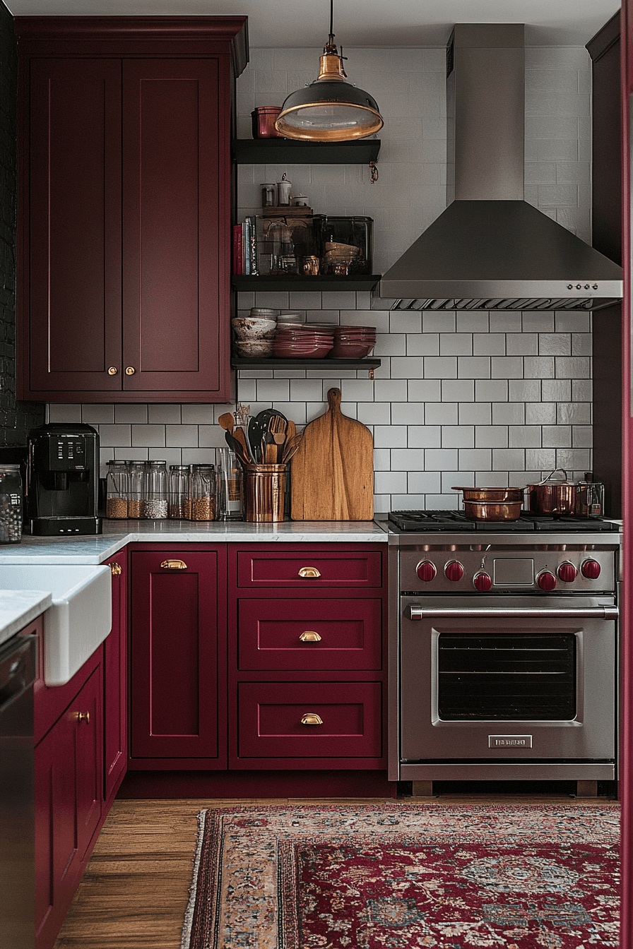 29 Burgundy Kitchen Cabinets Design Ideas for a Bold and Beautiful Space 24 burgundy kitchen cabinets
