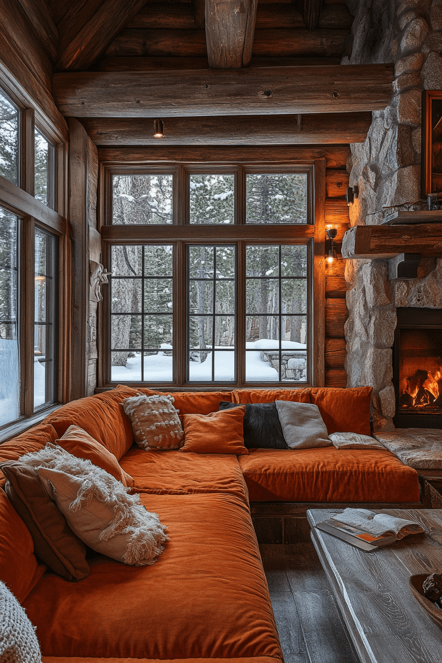 rust couch living room ideas