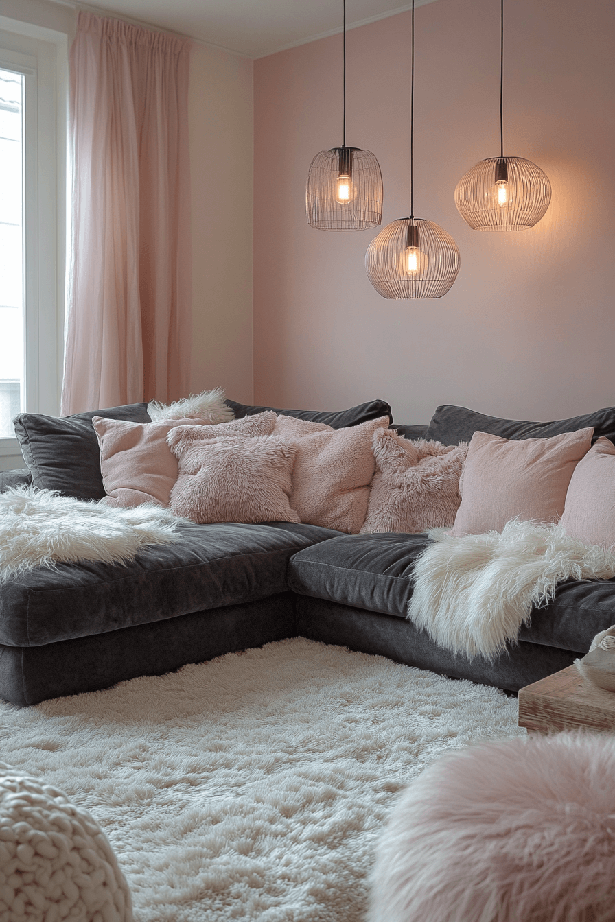 dark couch living room