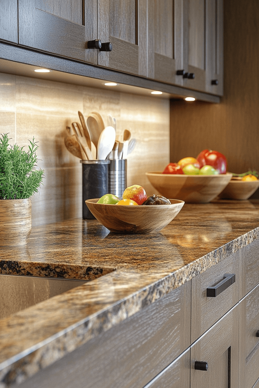 brown granite countertops