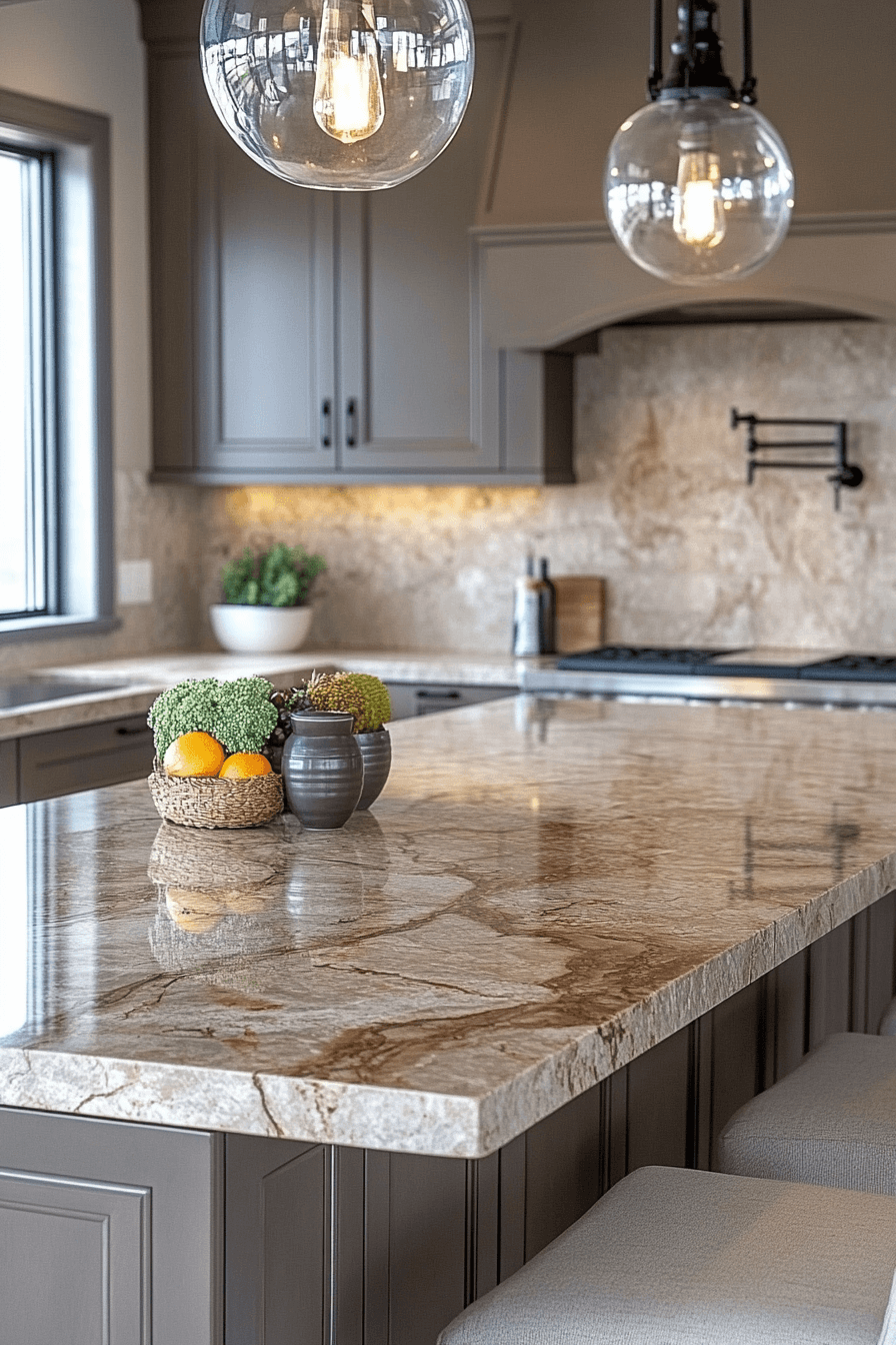brown granite countertops