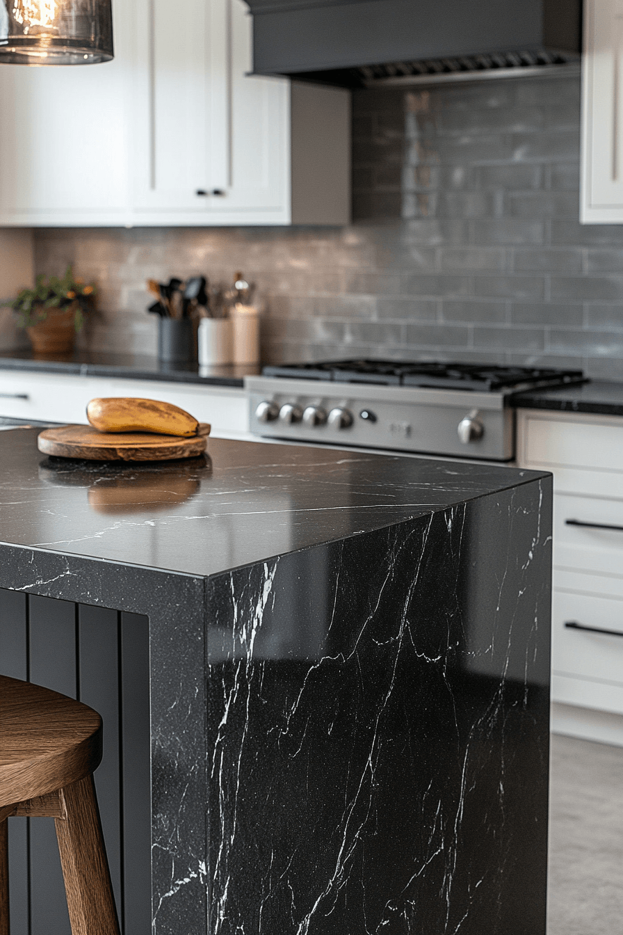 black marble countertops