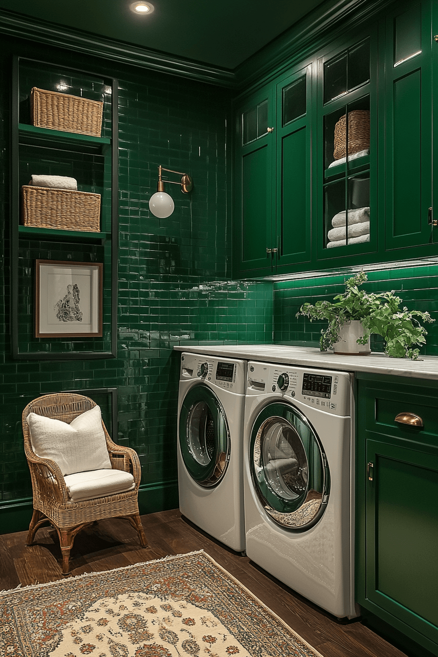 29 Green Laundry Room Designs For A Cheerful And Refreshing Space ...