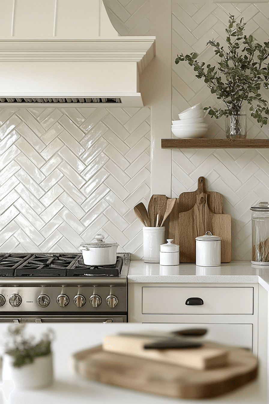 herringbone backsplash