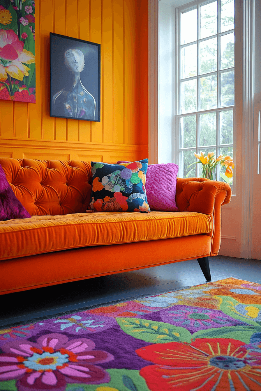 rust couch living room ideas