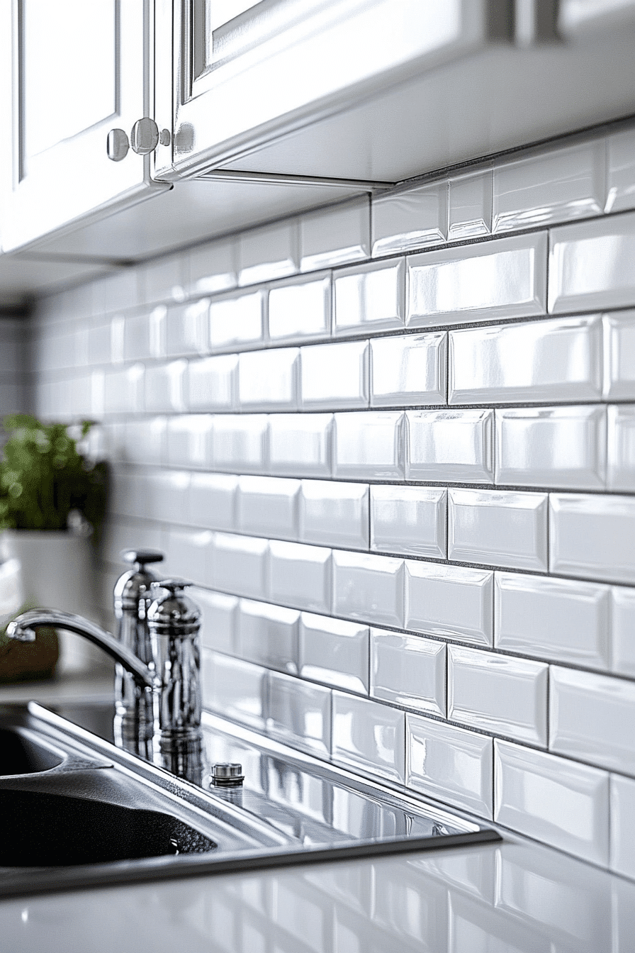 white backsplash kitchen