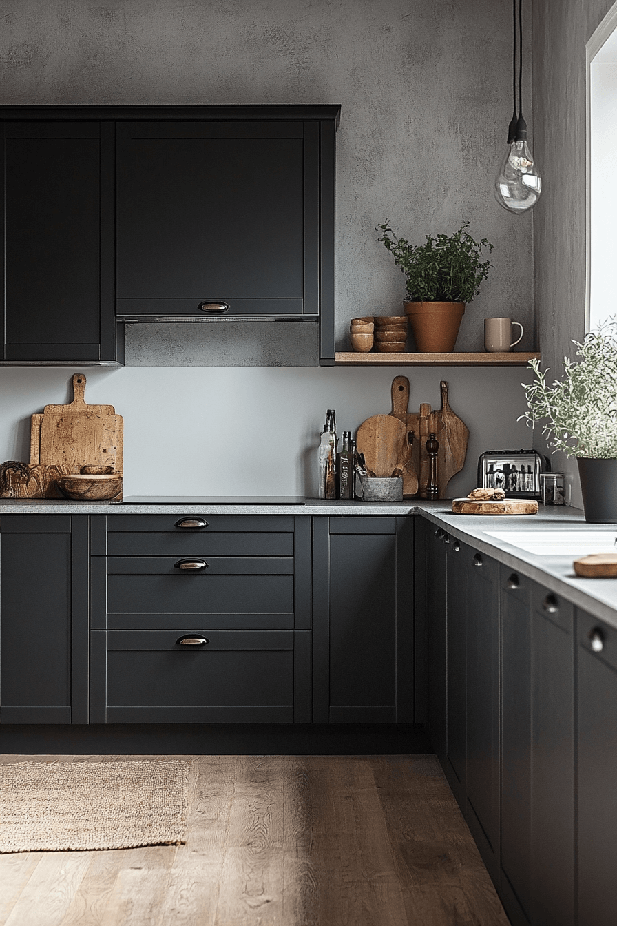 29 Charcoal Kitchen Cabinets That Bring Modern Charm and Timeless Style 25 charcoal kitchen cabinets
