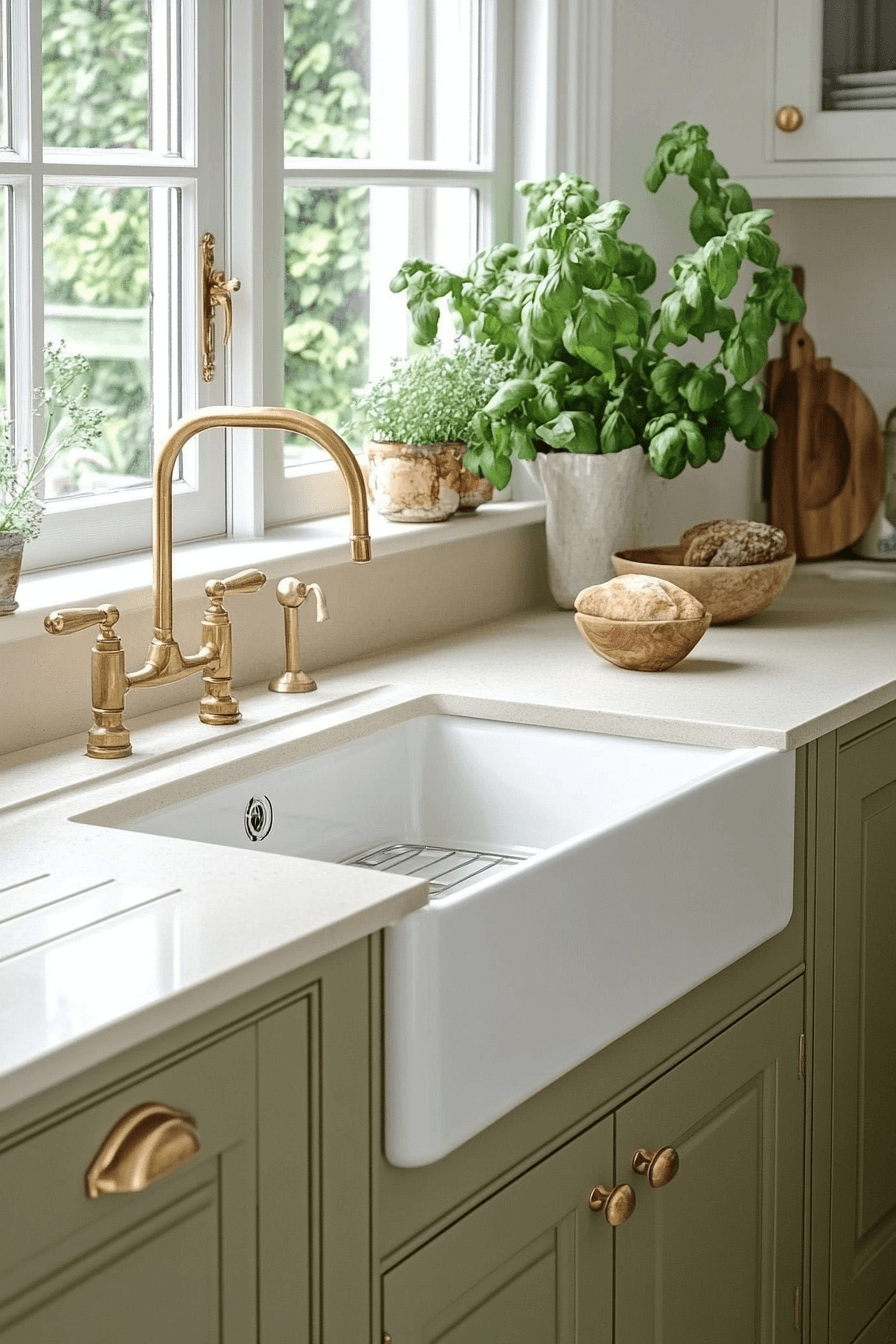 olive green kitchen cabinets