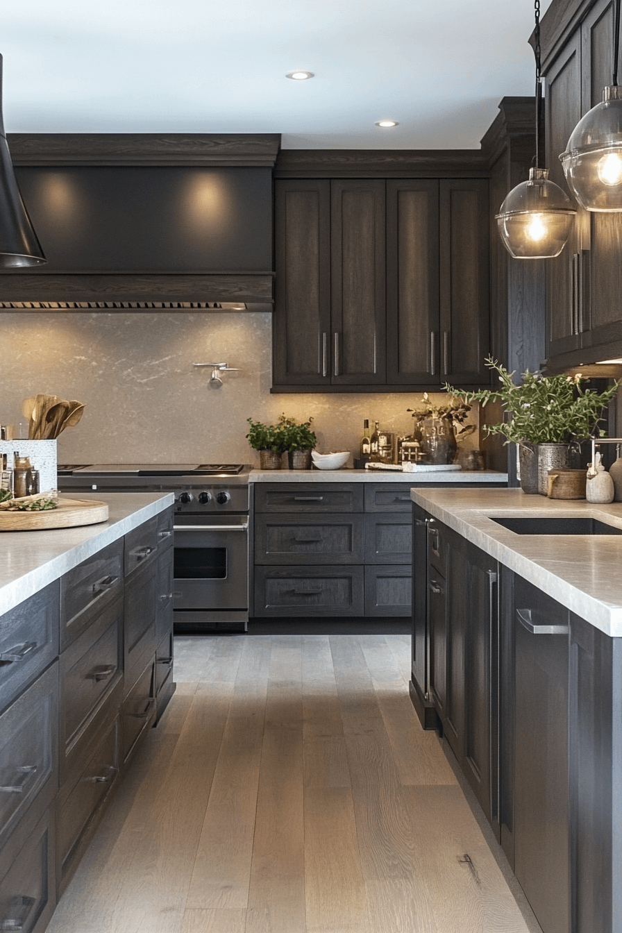 dark taupe kitchen cabinets