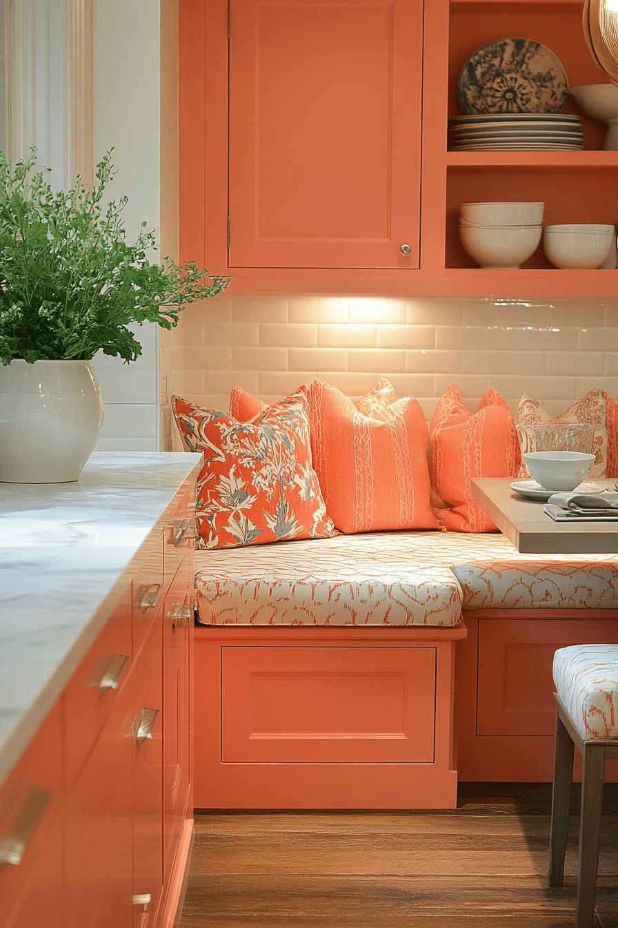orange kitchen cabinets