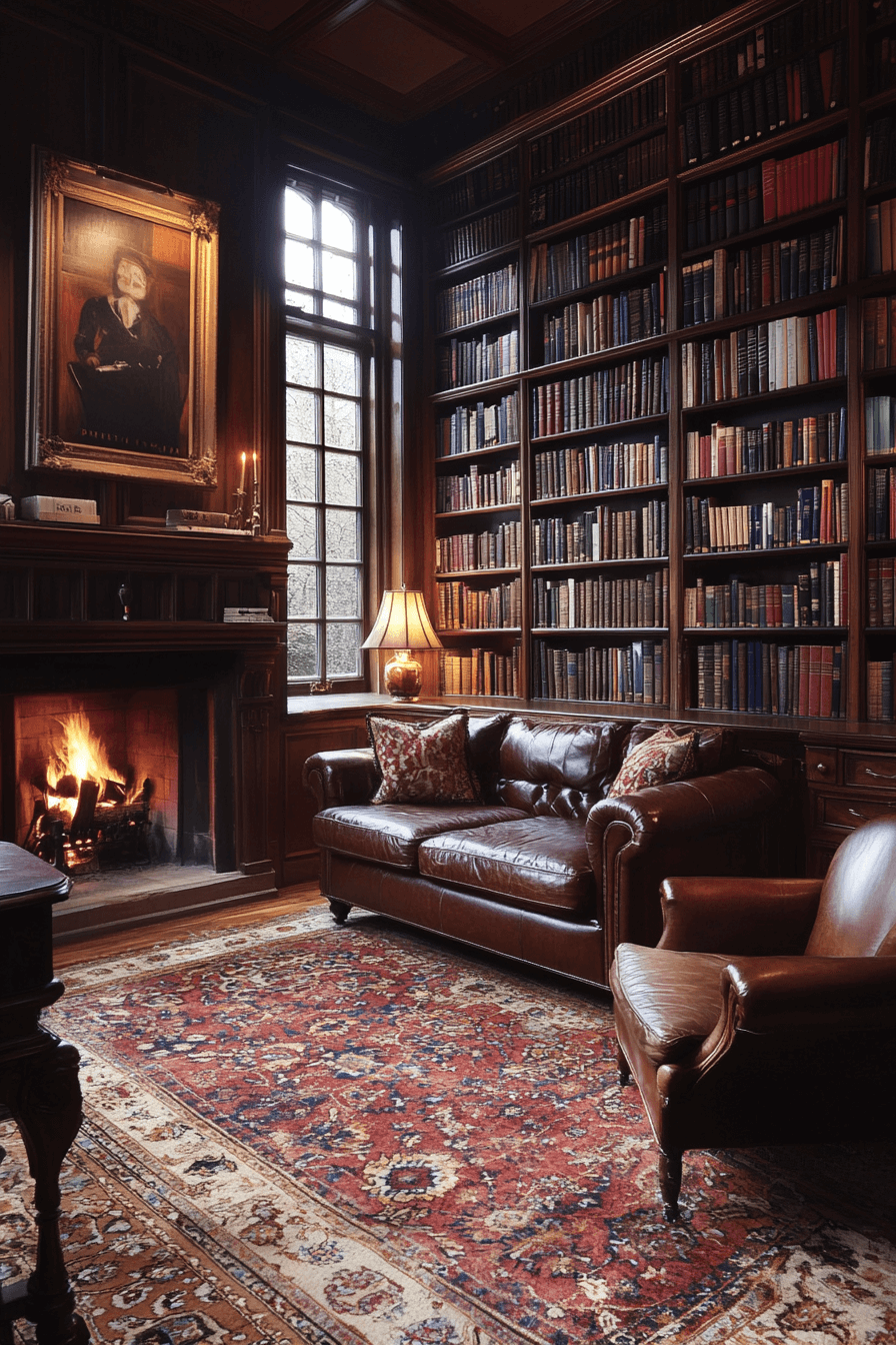 dark couch living room