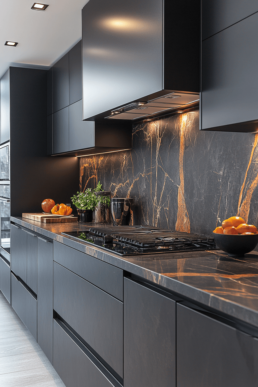 black marble countertops