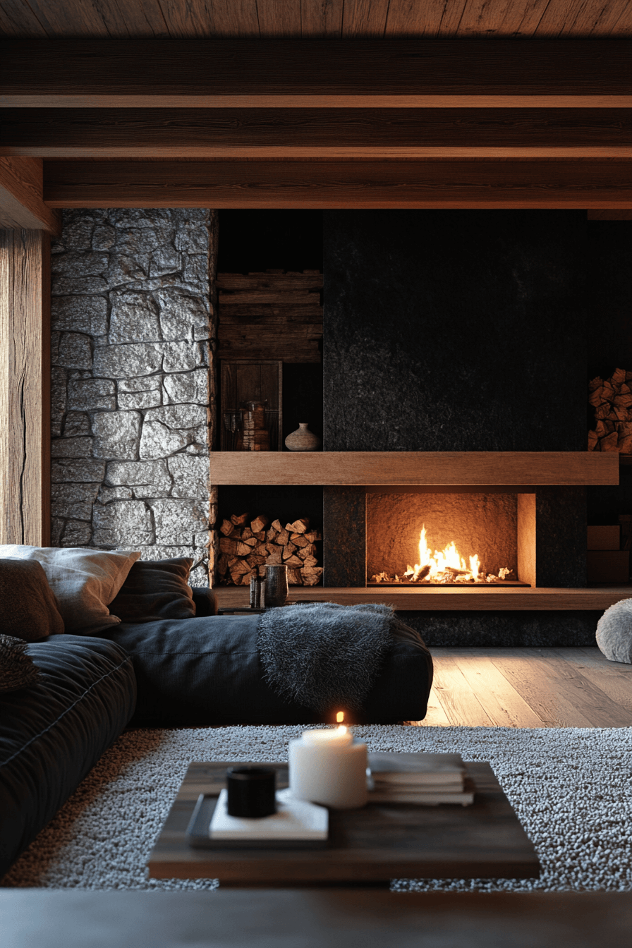 dark cottagecore living room